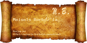 Meisels Borbála névjegykártya
